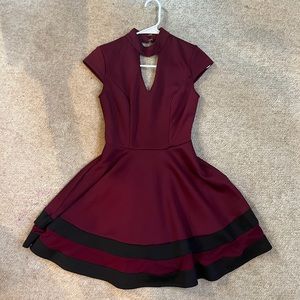 Maroon City Studio Dress